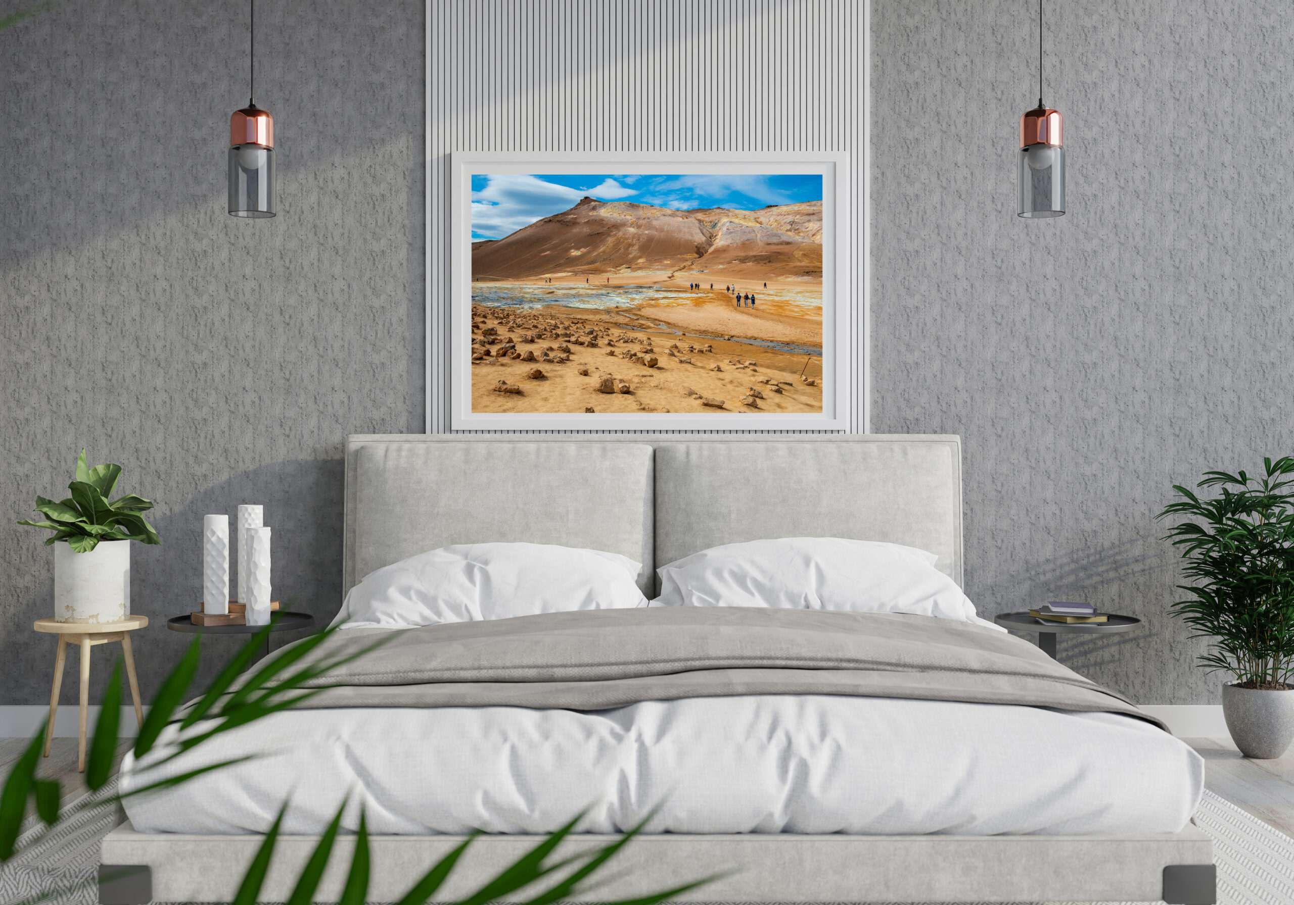 Poster Frame Mockup interior in a bedroom