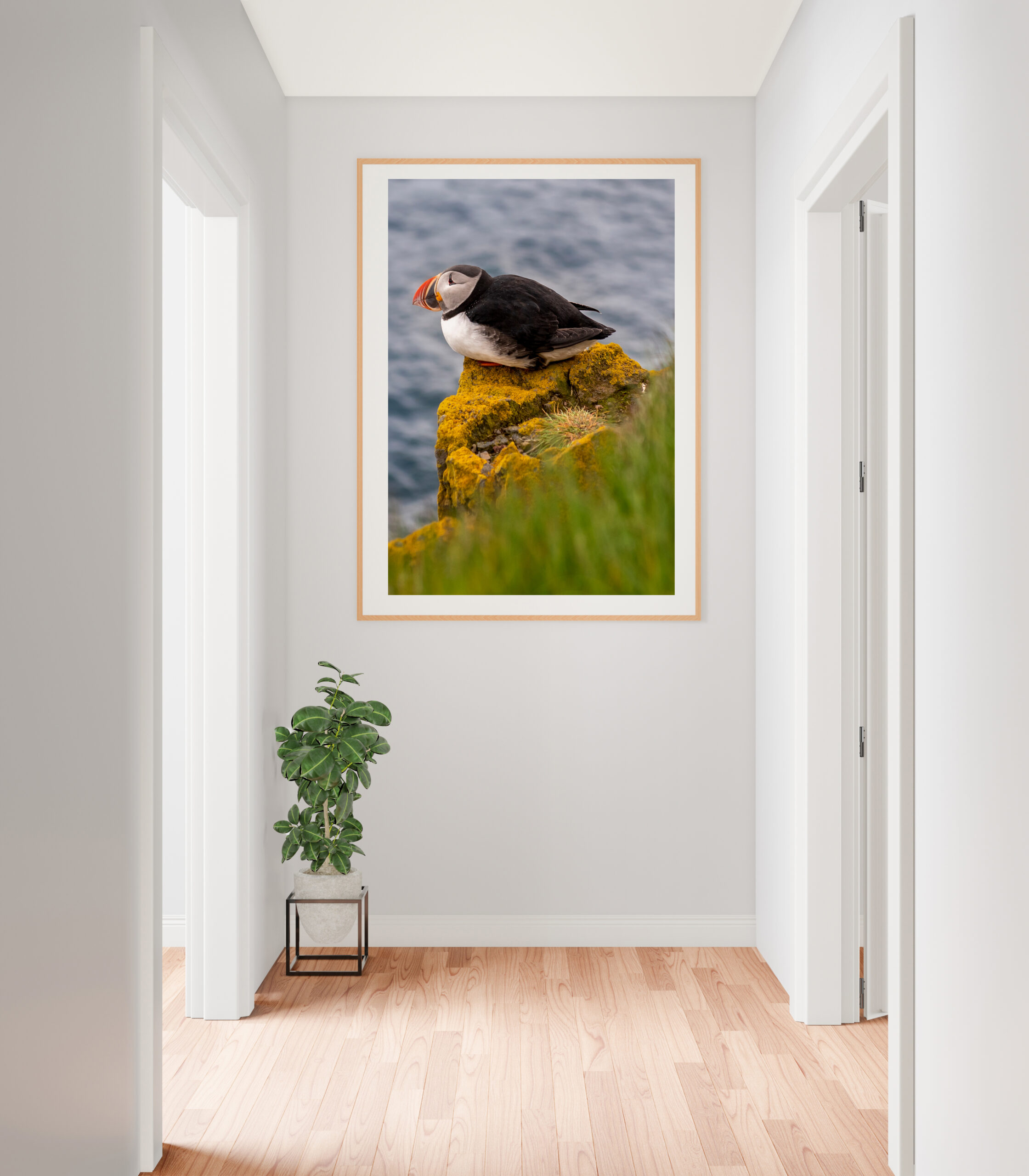 Poster Frame in living room Psd Mockup
