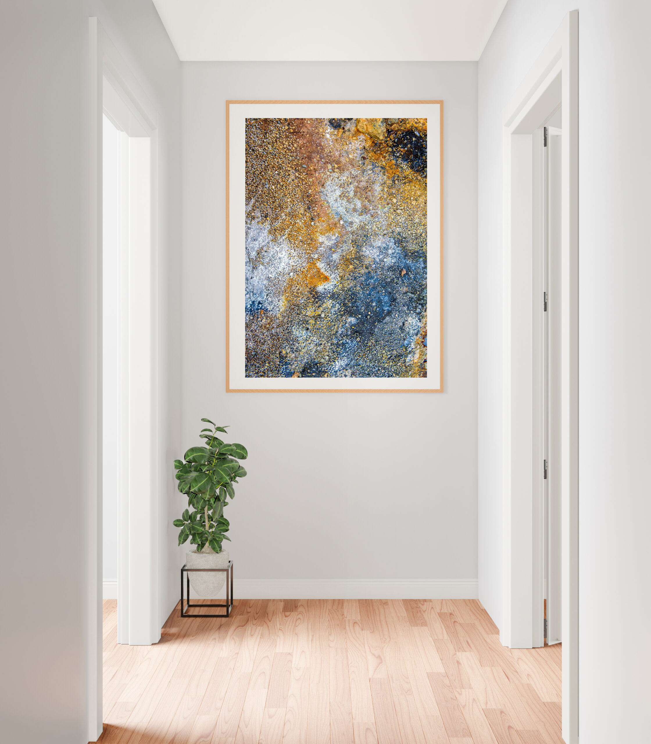 Poster Frame in living room Psd Mockup