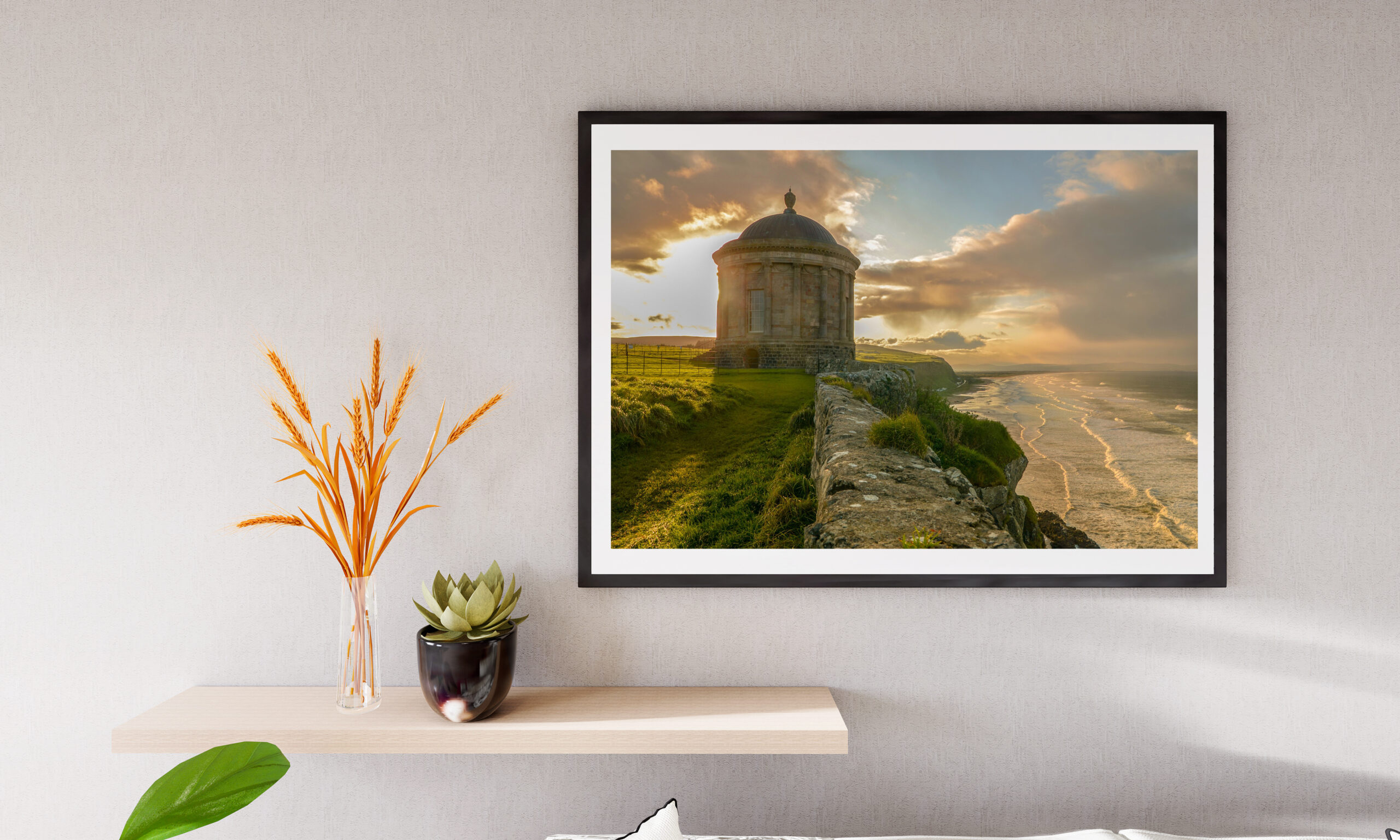 Poster Frame in living room Psd Mockup